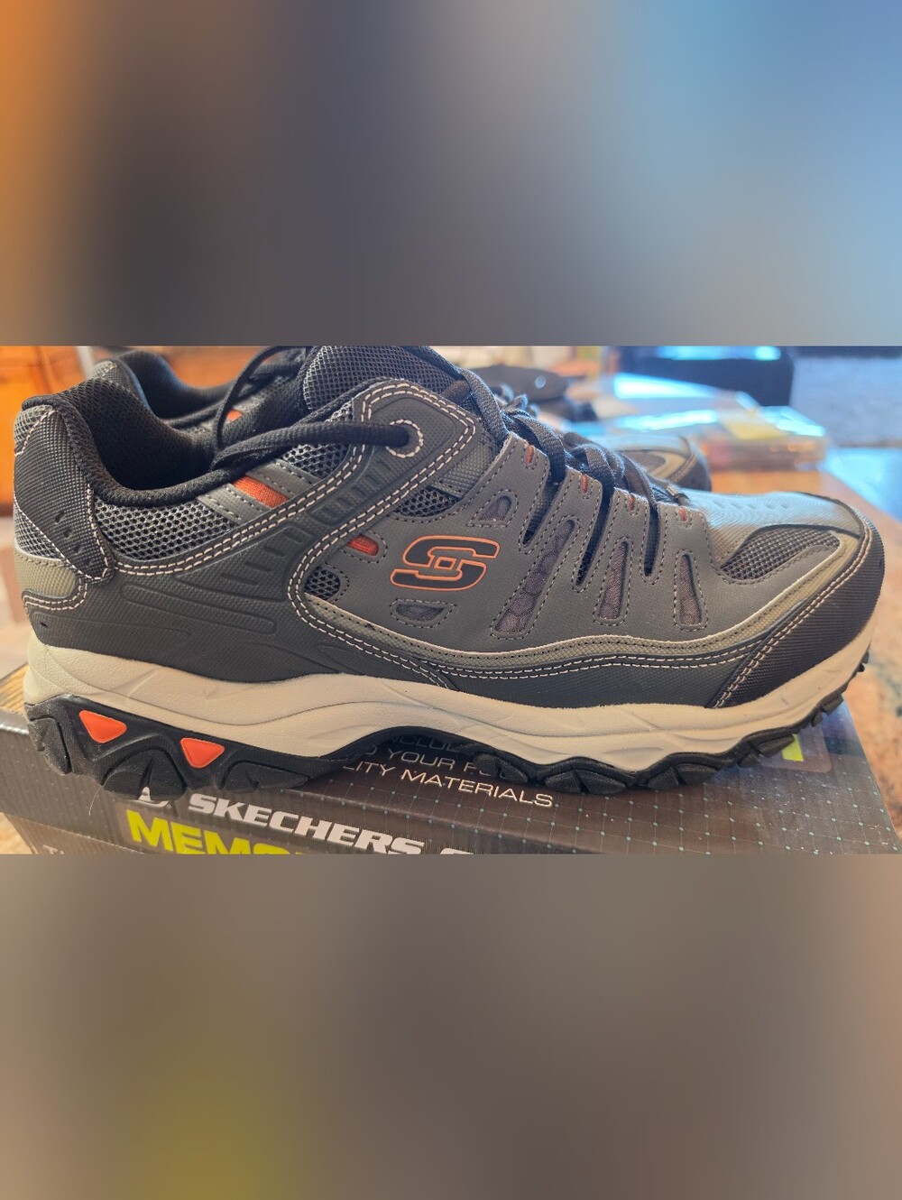 NEW Skechers After Burn M. Fit Men's 13 Extra Wide (4E) - Charcoal/Gray - 50125E